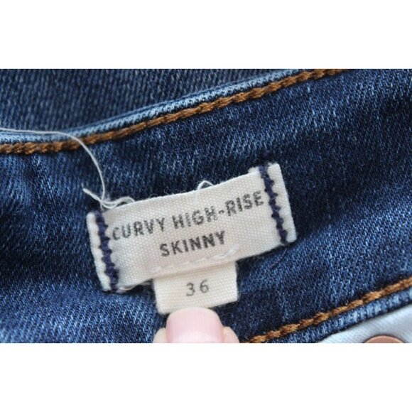 Madewell Jeans Size 36 Curvy High Rise Skinny Stretch Denim Preppy Danny Wash - Picture 13 of 14